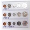 Image 1 : 3pc 1961, 1961 D,P U.S. Mint Proof and Coin Sets