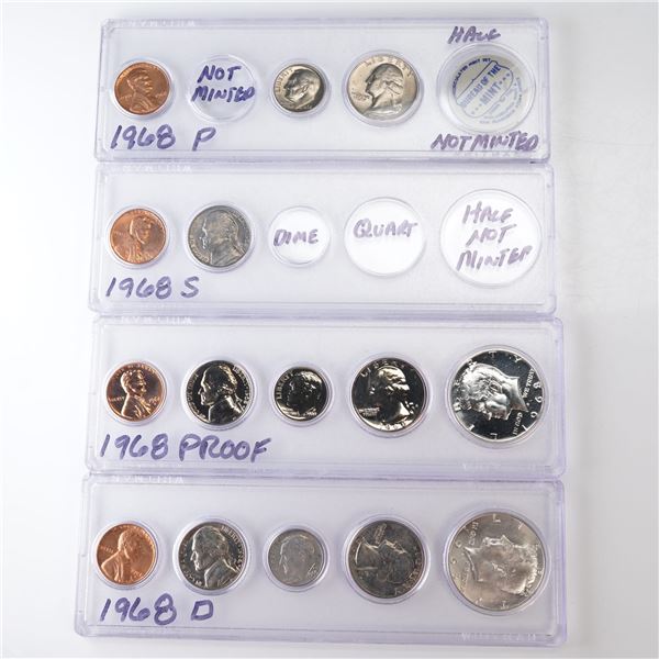 4pc 1968, 1968 D,P,S U.S. Mint Proof and Coin Sets
