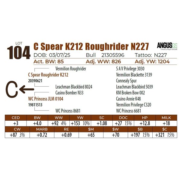 C Spear K212 Roughrider N227