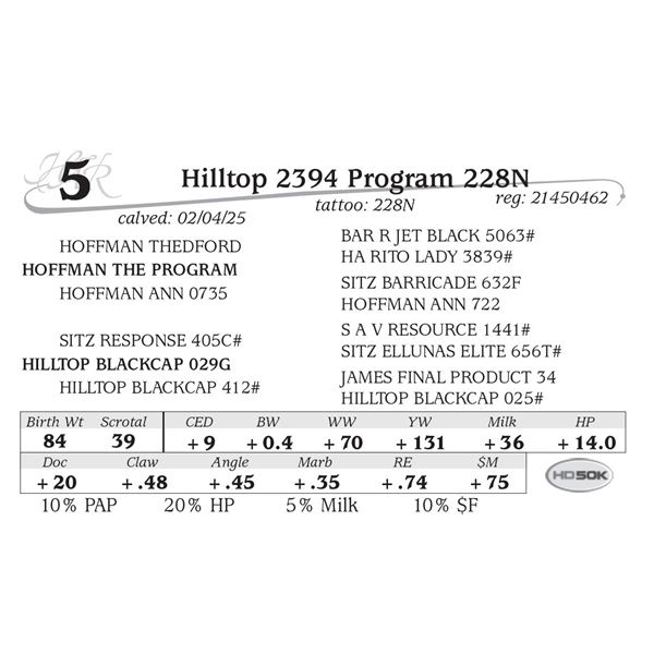Hilltop 2394 Program 228N