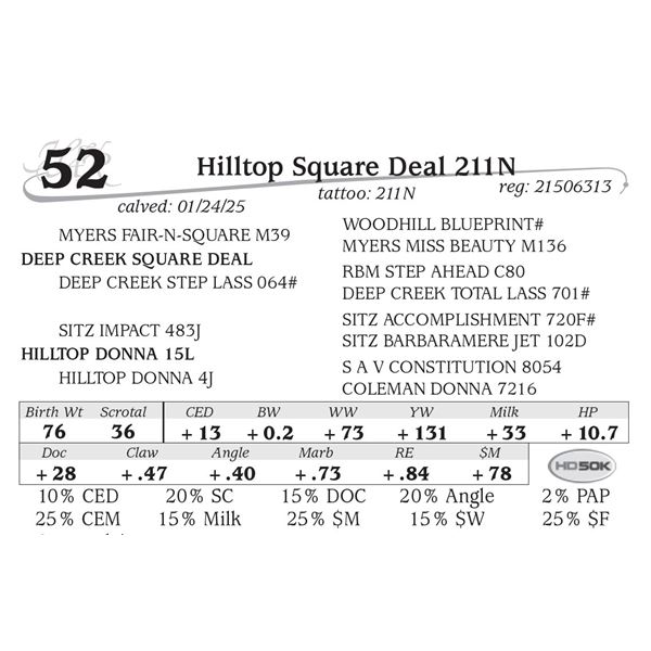 Hilltop Square Deal 211N