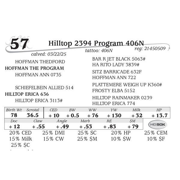 Hilltop 2394 Program 406N