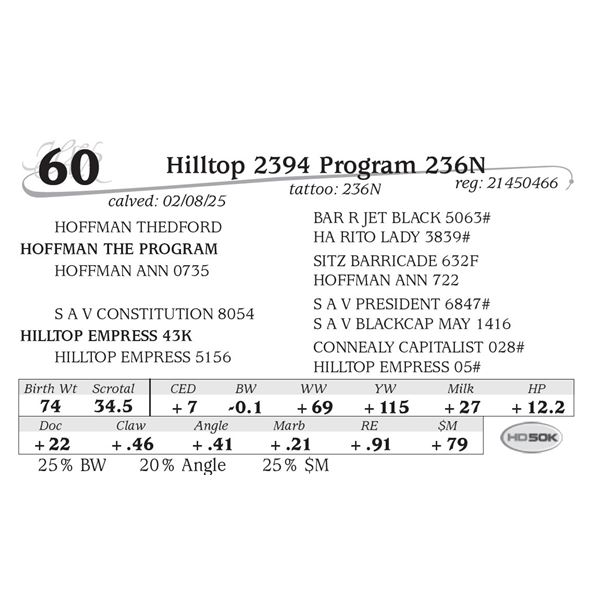 Hilltop 2394 Program 236N