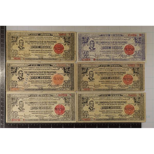 6-PHILIPPINES OF EMERGENCY BILLS: 1-TWO PESO AND