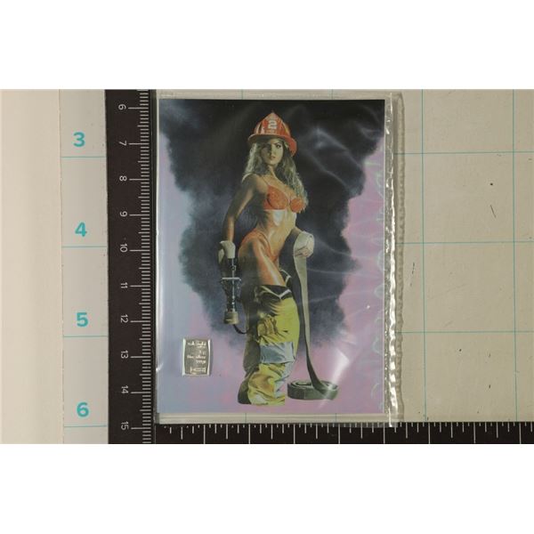 NEW AMERICAN PIN-UP CARD WITH .999 SILVER VALCAMBI