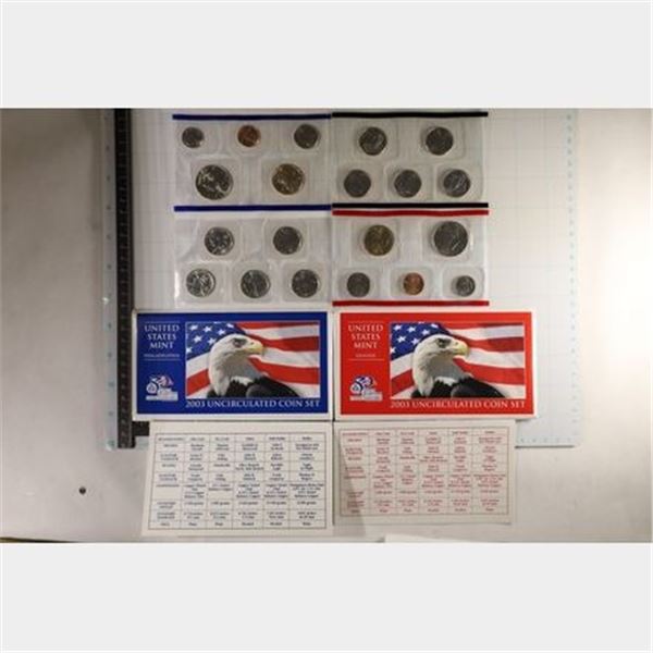2003 US MINT SET (UNC) P/D (WITH ENVELOPES)