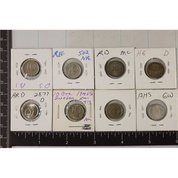 8-SWEDEN SILVER 10 ORE .148 OZ. ASW TOTAL:
