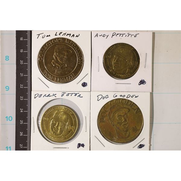 4 SPORTS PLAYERS COLLECTORS TOKENS: DEREK JETER,