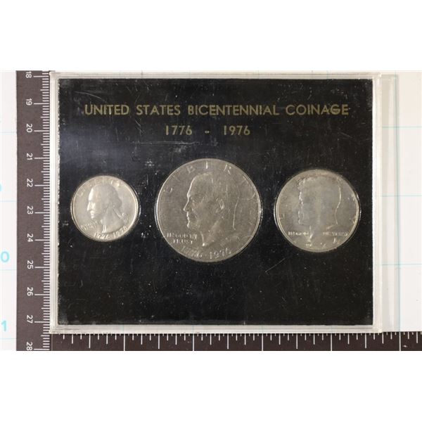 1976 US BICENTENNIAL 3 COIN UNC SET IN PLASTIC