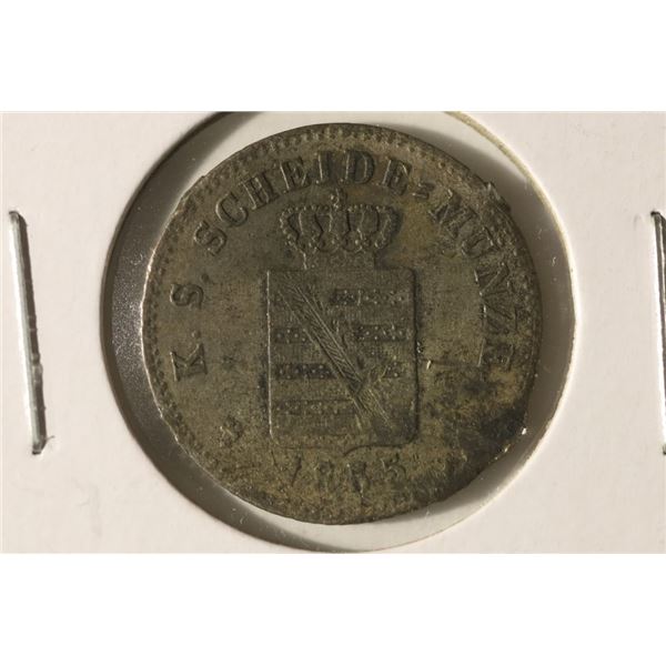 1855-F GERMAN SAXONY ALBERTINE SILVER 2 NEU