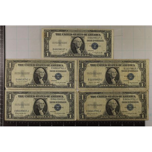 5-1935 US $1 SILVER CERTIFICATES: 3 ARE 1935-G