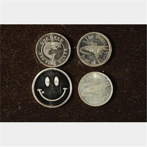 4-1 GRAM .999 FINE SILVER PF ROUNDS: 2 FLORIDA