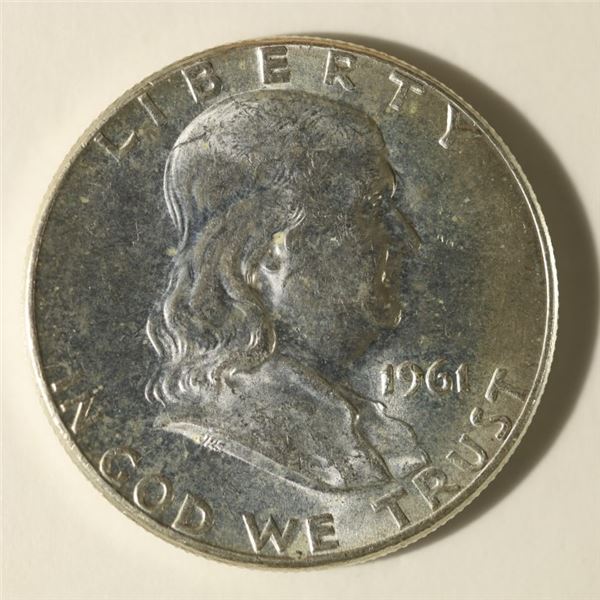 1961 SILVER FRANKLIN HALF DOLLAR UNC