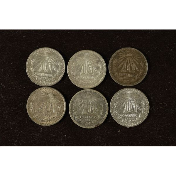 6-1919 MEXICO SILVER 10 CENTAVOS .2796 OZ. ASW