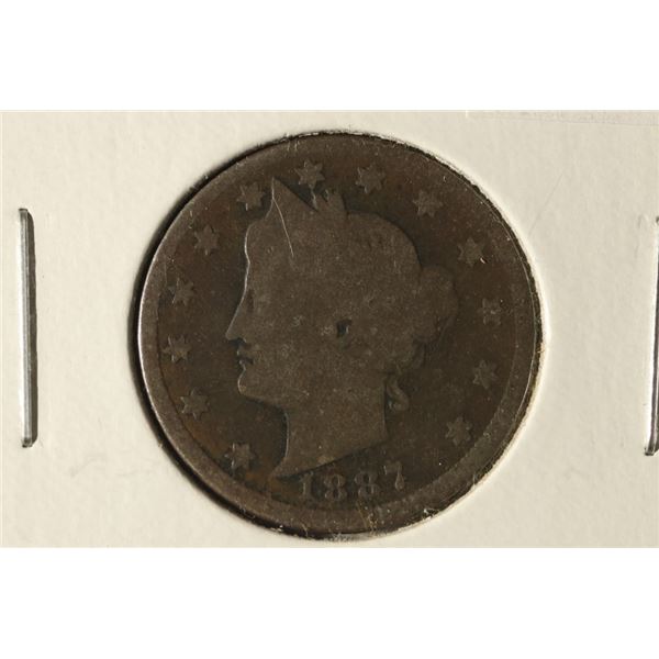 1887 LIBERTY "V" NICKEL $13.50 IN GOOD
