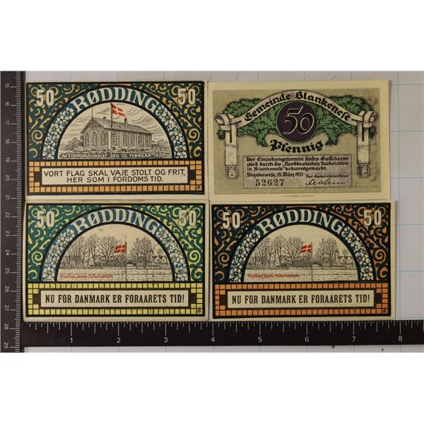 3-1920 & 1-1921 GERMAN CRISP UNC NOTGELDS: 1-1920