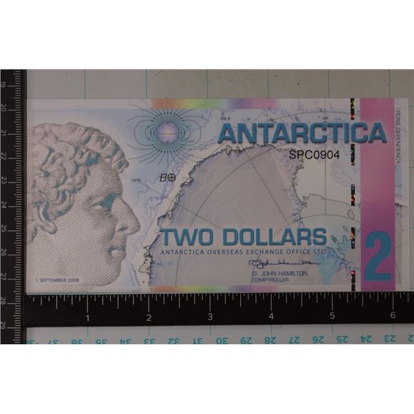 2008 ANTARCTICA $2 CRISP UNC POLYMER BILL