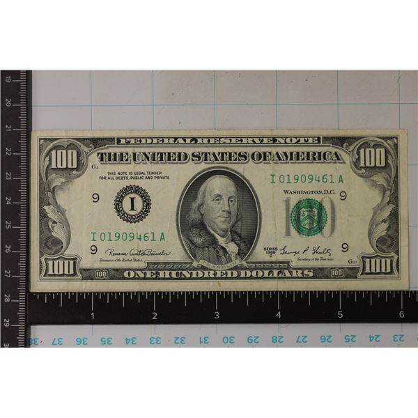1969-C US $100 FRN, GREEN SEAL