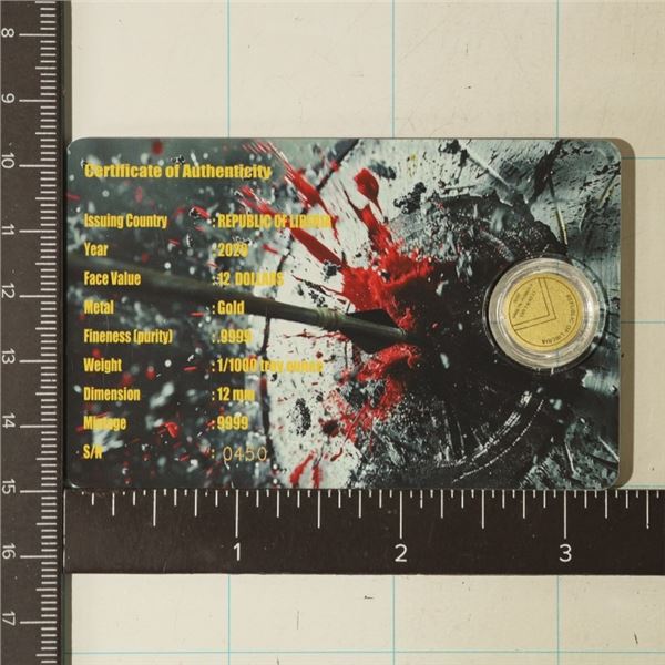 .9999 GOLD SPARTAN 2026 LIBERIA $12 COIN MINTAGE