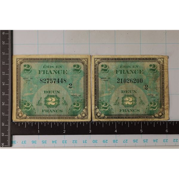 2-1944 FRANCE 2 FRANCS MILITARY PAYMENT CERTS