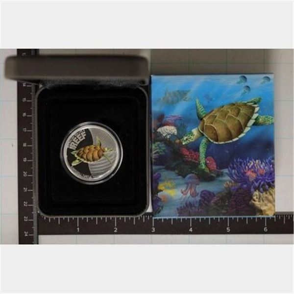 2011 AUSTRALIA SILVER PF HAWKSBILL TURTLE COLORED