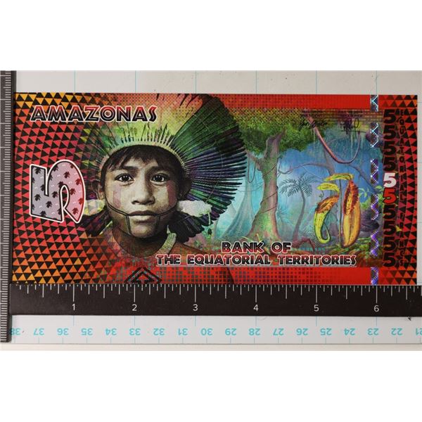 2014 AMAZONAS 5 FRANCS CRISP UNC POLYMER