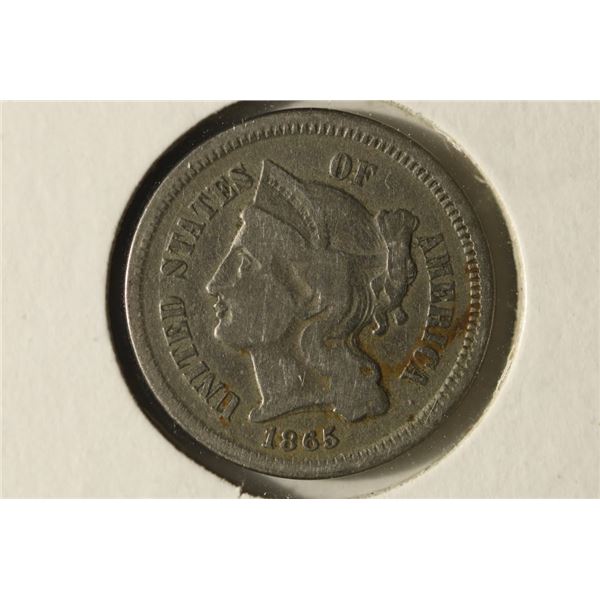 1865 THREE CENT PIECE (NICKEL)