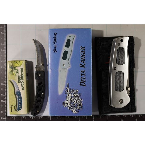 2 BRAND NEW FOLDING POCKET KNIVES: 5.25"