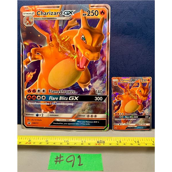 Pokemon CHARIZARD Shiny Holo Promo SM11 Jumbo & Regular Card Sized RARE SET