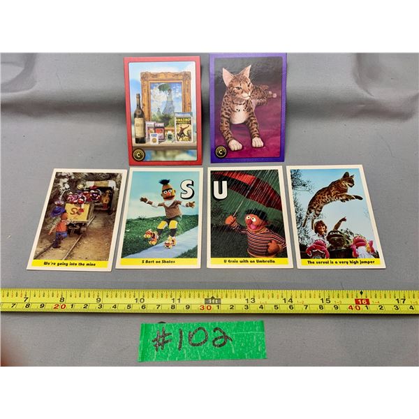 (6) 4 x Sesame Street Vintage Cards & 2 x Rare Currency Cred Cards