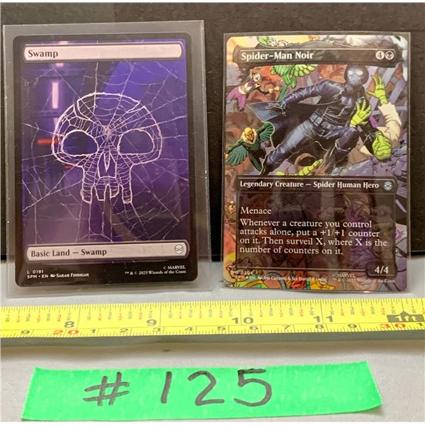 MTG Magic the Gathering 2 x Cards Incl. rare Spiderman Noir Borderless Holo Card