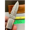 Image 7 : Damascus Steel Custom Handmade 260+ Folds Lock-Blade Knife Brown Wood Handle with Leather Sheath
