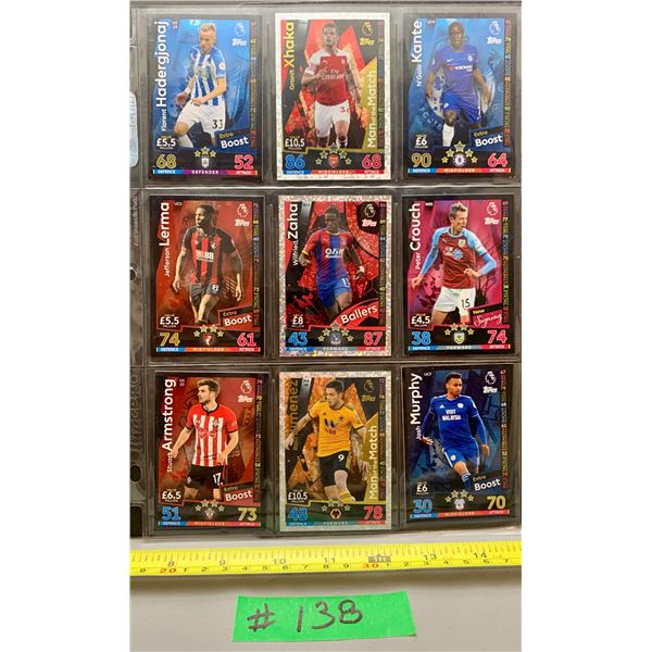 Premier League Match Attax 9 x Holo Soccer Cards