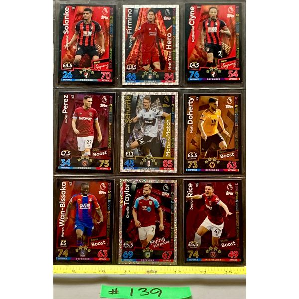 Premier League Match Attax 9 x Holo Soccer Cards