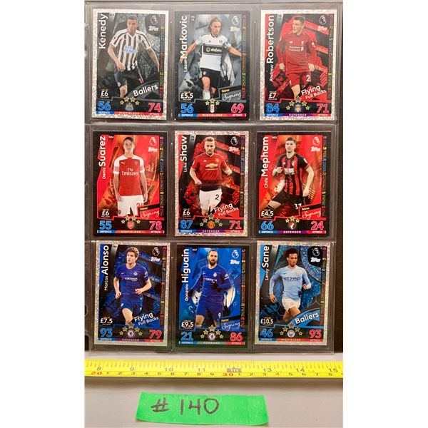 Premier League Match Attax 9 x Holo Soccer Cards