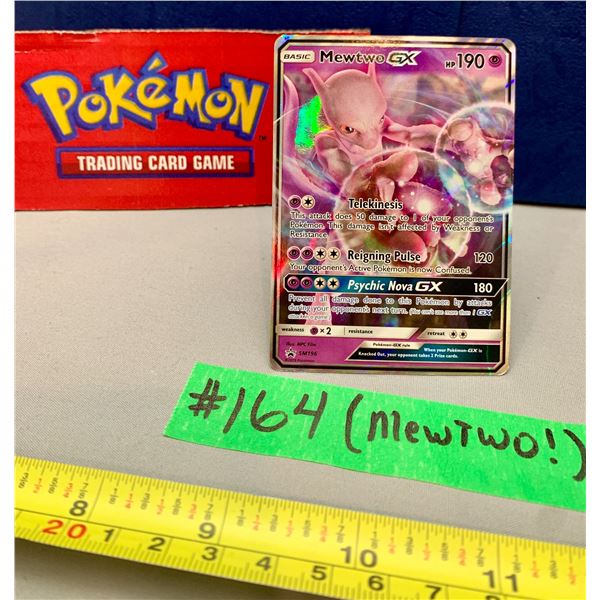 Pokemon RARE MEWTWO GX Black Star Promo SM196 Holo Shiny LP Card!