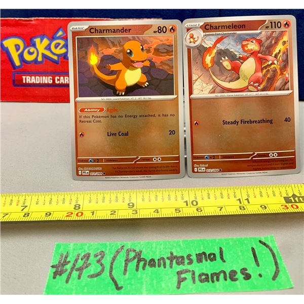 Pokemon 2 x Phantasmal Flames Reverse Holo Charmander & Charmeleon Cards Both Mint!