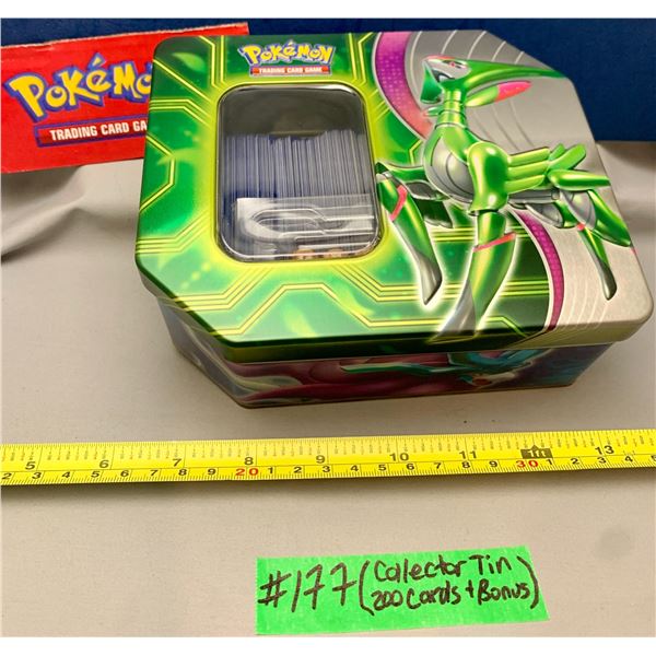 Pokemon Iron Leaves Collector Tin Filled with 200+ Cards and Bonus Swag!