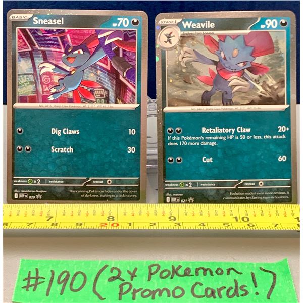 Pokemon 2 x Cosmos Holo Promos Sneasel & Weavile Cards Both Rare & Mint!