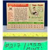 Image 2 : MLB Baseball Card - 1955 Vintage Mint Vic Power #30
