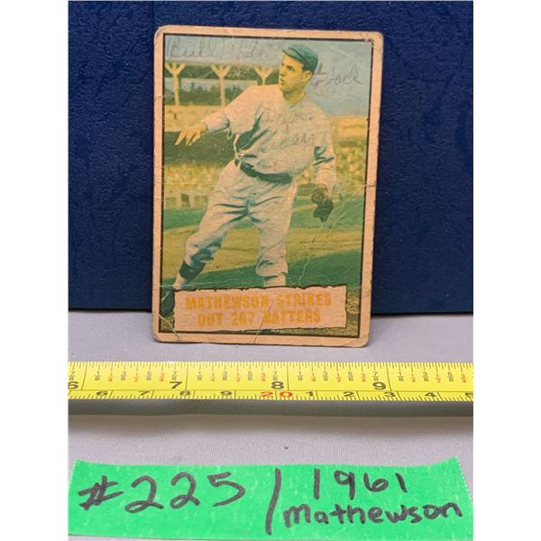 MLB Baseball Card - 1961 Vintage Rare Christy Mathewson 267 Strike Outs! Rare!