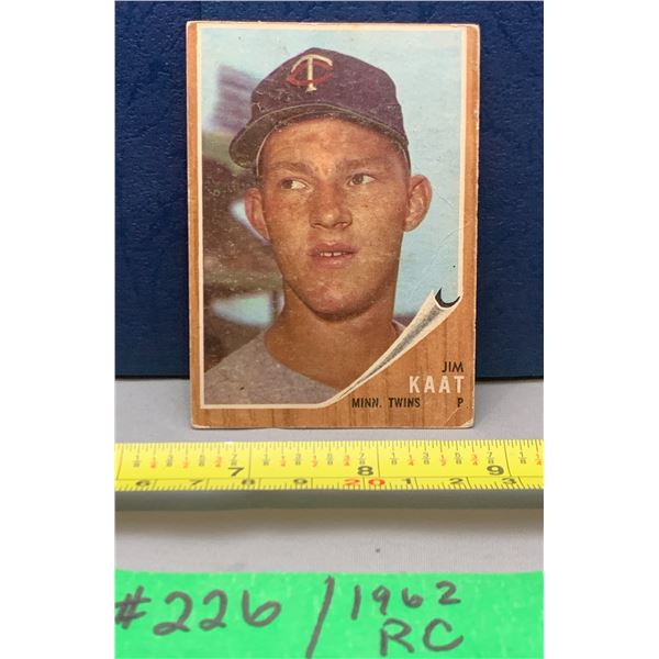 MLB Baseball Card - 1962 Vintage Jim Katt HOF Rare Topps Rookie Card #21
