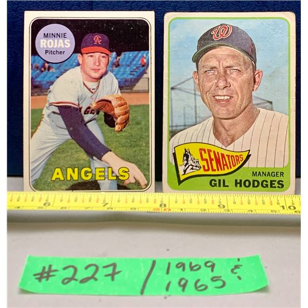 MLB Baseball Card - 1969 & 1965 Vintage Rojas #502 & Hodges #99