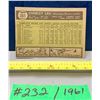 Image 2 : MLB Baseball Card - 1961 Vintage Charlie Lau #261 Rare In This GREAT Condition!