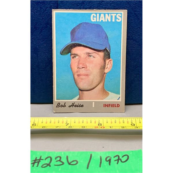 MLB Baseball Card - 1970 Vintage Bob Heise #478