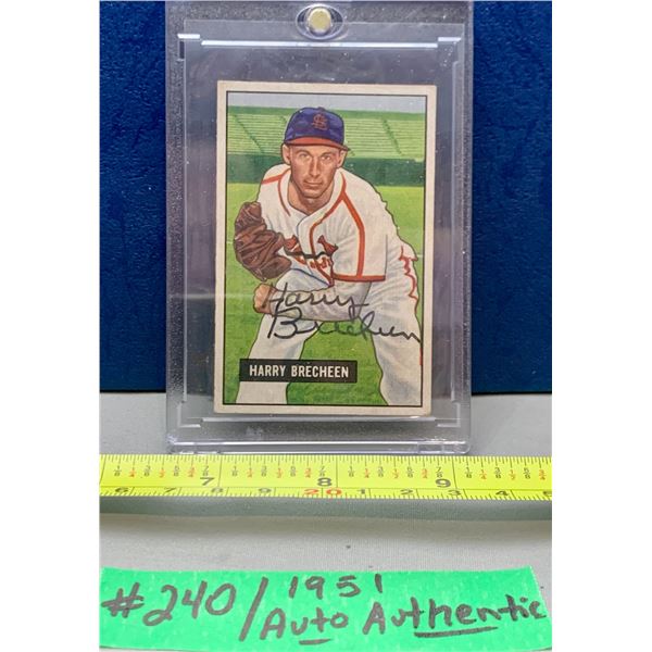 MLB Baseball Card - 1951 Vintage Authentic Auto Harry Brecheen #86 Great Condition & Rare!