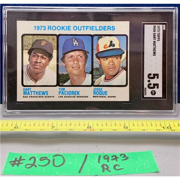 MLB Baseball Card - 1973 Vintage Graded SGC 5.5 Rookie Outfielders Rare Card
