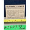 Image 2 : MLB Baseball Card - 1971 Vintage Rare World Series Fleer Cards All Mint!