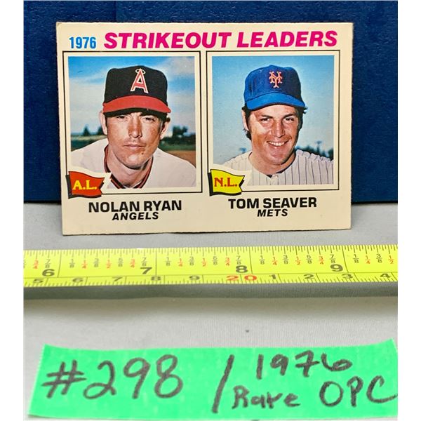 MLB Baseball Card - 1976 OPC Vintage Strikeout Leaders Nolan Ryan & Tom Seaver #6 RARE!