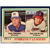 Image 2 : MLB Baseball Card - 1978 OPC Vintage Strikeout Leaders Phil Niekro & Nolan Ryan #6 RARE!